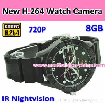 New Nightvision 720p H. 264 Watch Camera, Built-in 8GB Memory Card